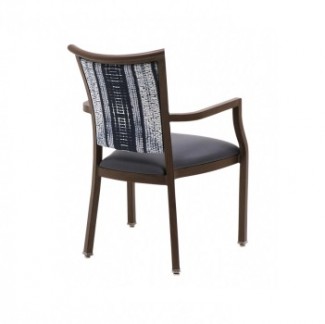 Holsag Bentley Stacking Faux Wood Hospitality Arm Chair - Back View